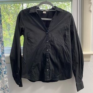 H&M Black Button Up Shirt Size 4